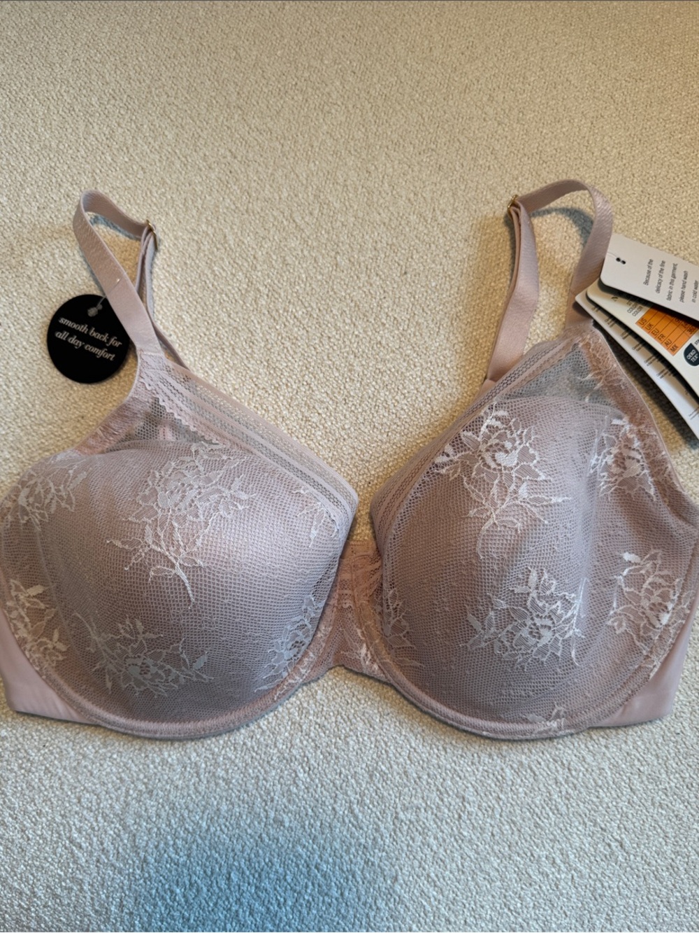 Natori Love Lace Back Smoothing Pearl/White Underwire Bra